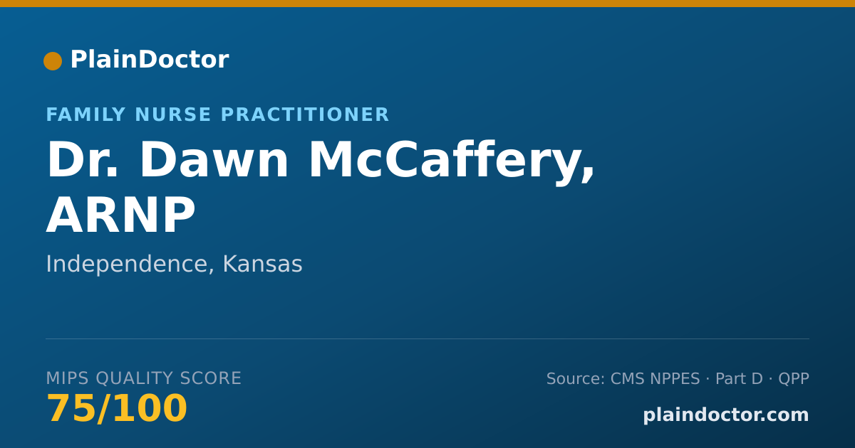 Shareable card for Dawn McCaffery, ARNP - Family Nurse Practitioner, Independence, KS