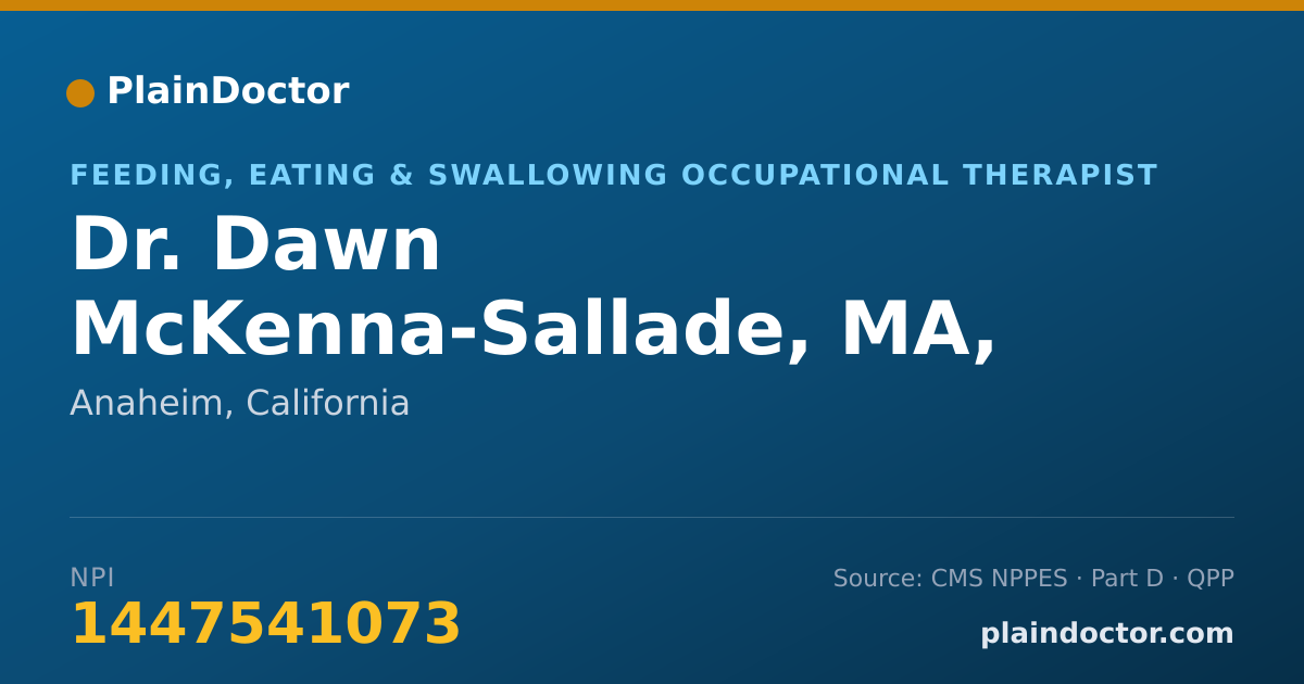 Shareable card for Dawn McKenna-Sallade, MA, OTR/L - Feeding, Eating & Swallowing Occupational Therapist, Anaheim, CA