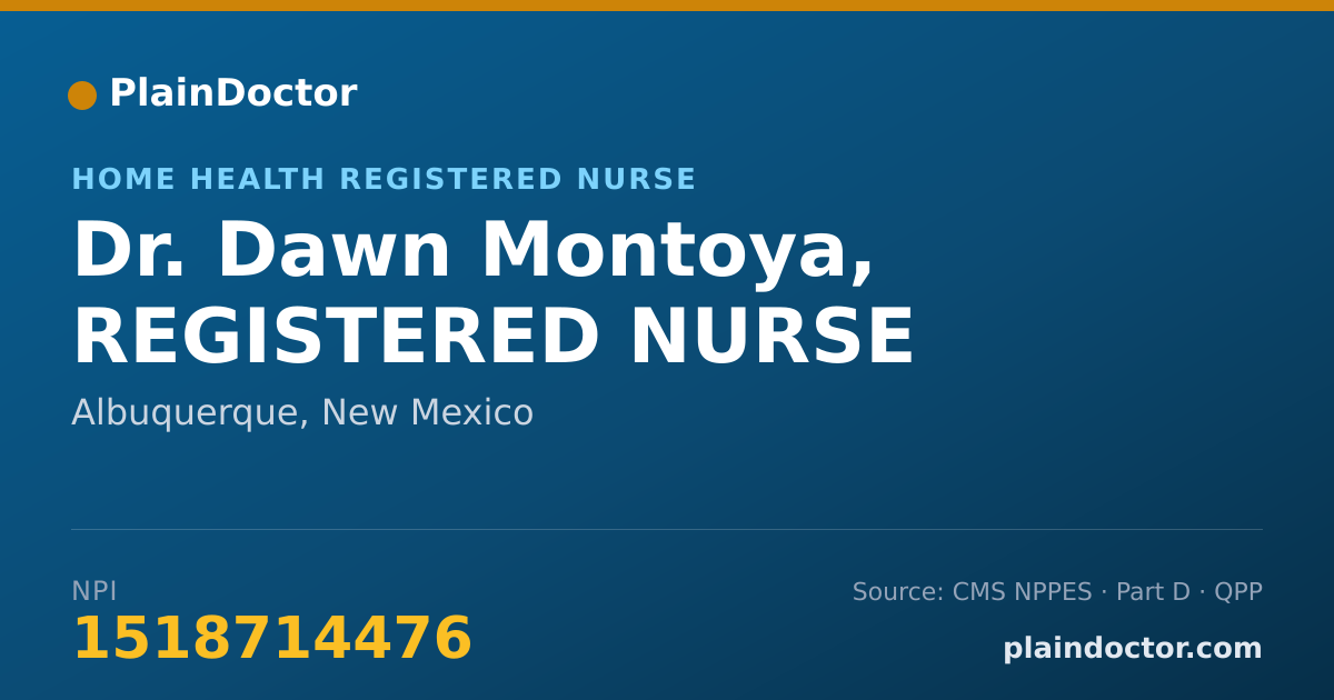 Shareable card for Dawn Montoya, REGISTERED NURSE - Home Health Registered Nurse, Albuquerque, NM
