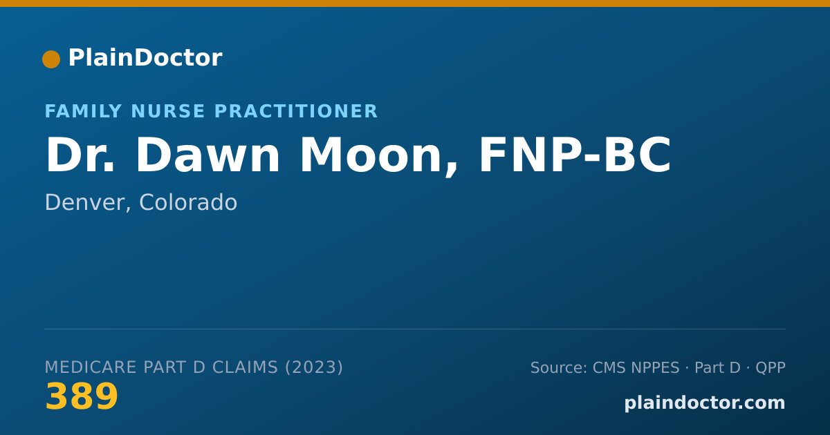 Shareable card for Dawn Moon, FNP-BC - Family Nurse Practitioner, Denver, CO