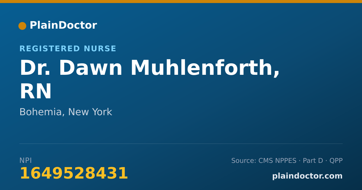 Shareable card for Dawn Muhlenforth, RN - Registered Nurse, Bohemia, NY