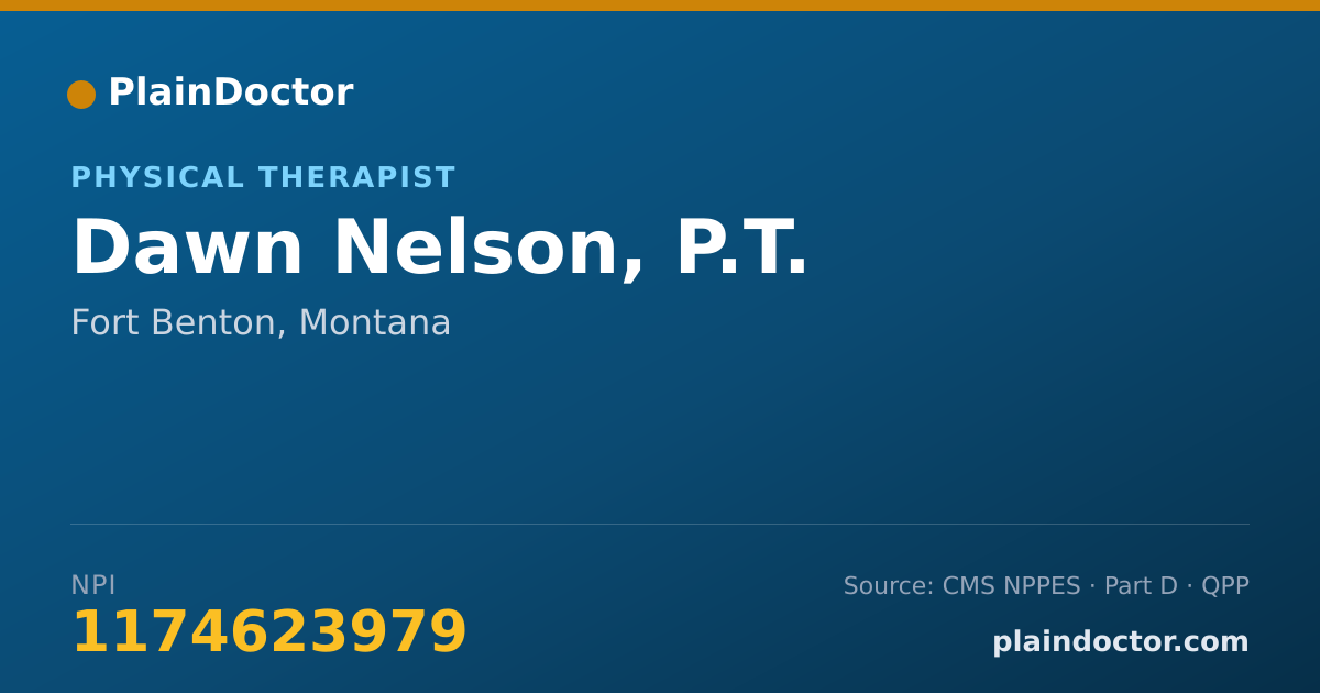 Shareable card for Dawn Nelson, P.T. - Physical Therapist, Fort Benton, MT