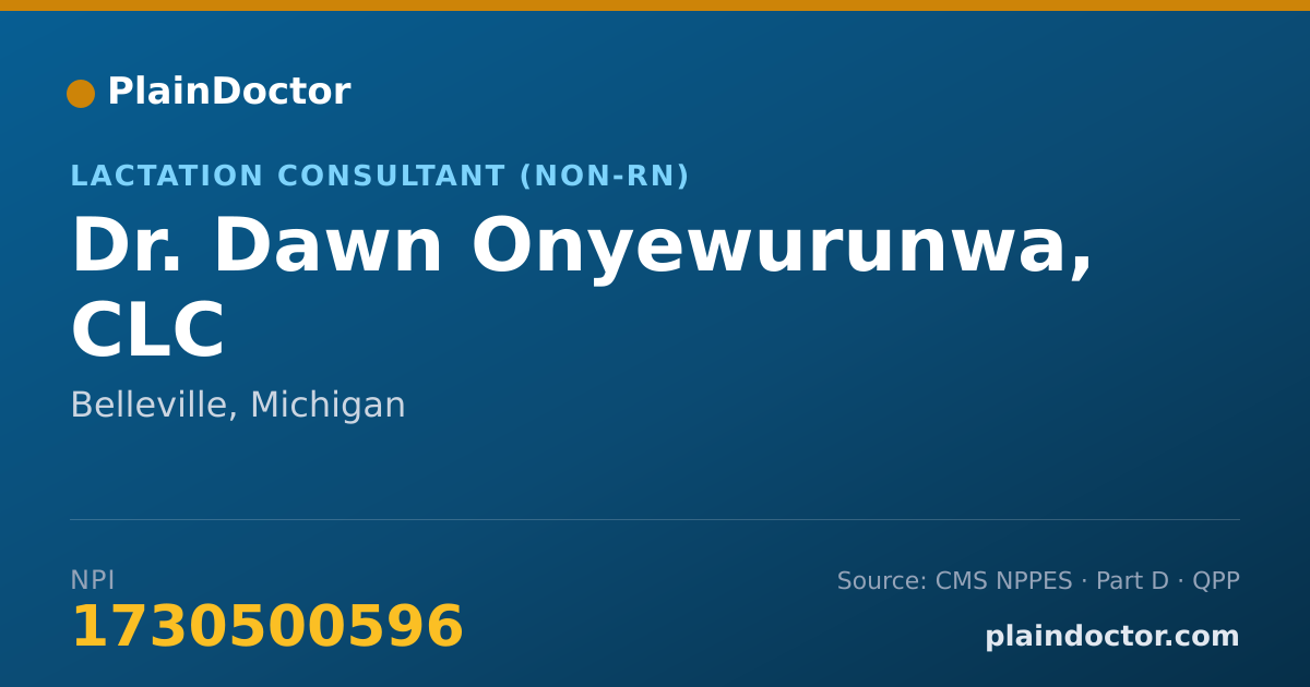 Shareable card for Dawn Onyewurunwa, CLC - Lactation Consultant (Non-RN), Belleville, MI