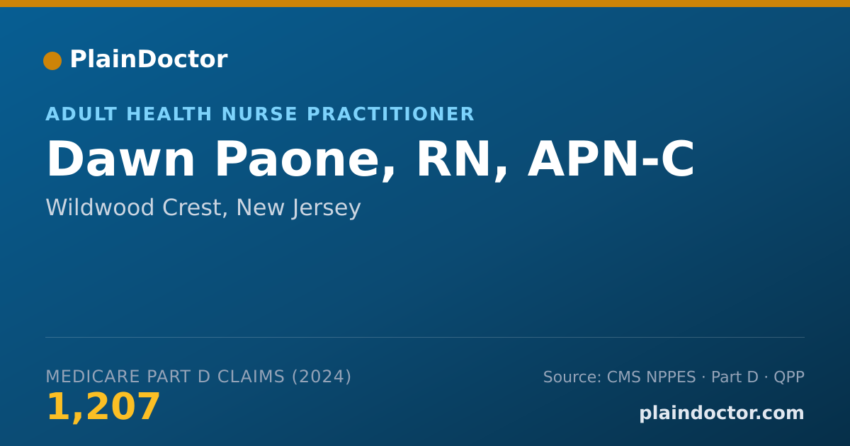Shareable card for Dawn Paone, RN, APN-C - Adult Health Nurse Practitioner, Wildwood Crest, NJ