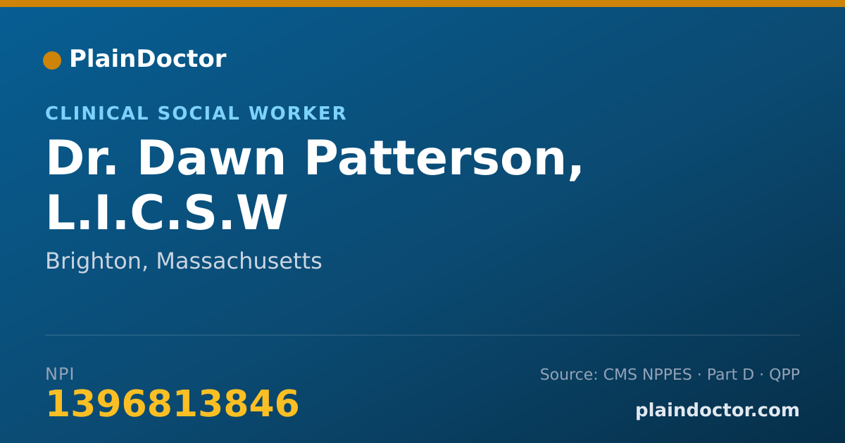Shareable card for Dawn Patterson, L.I.C.S.W - Clinical Social Worker, Brighton, MA