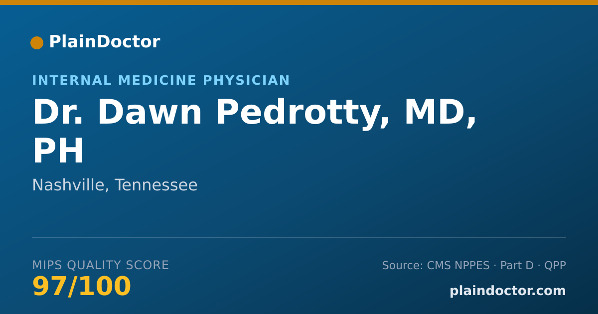 Shareable card for Dawn Pedrotty, MD, PH - Internal Medicine Physician, Nashville, TN
