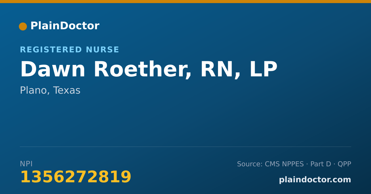 Shareable card for Dawn Roether, RN, LP - Paramedic, Plano, TX