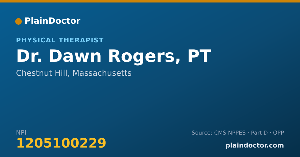 Shareable card for Dawn Rogers, PT - Physical Therapist, Chestnut Hill, MA
