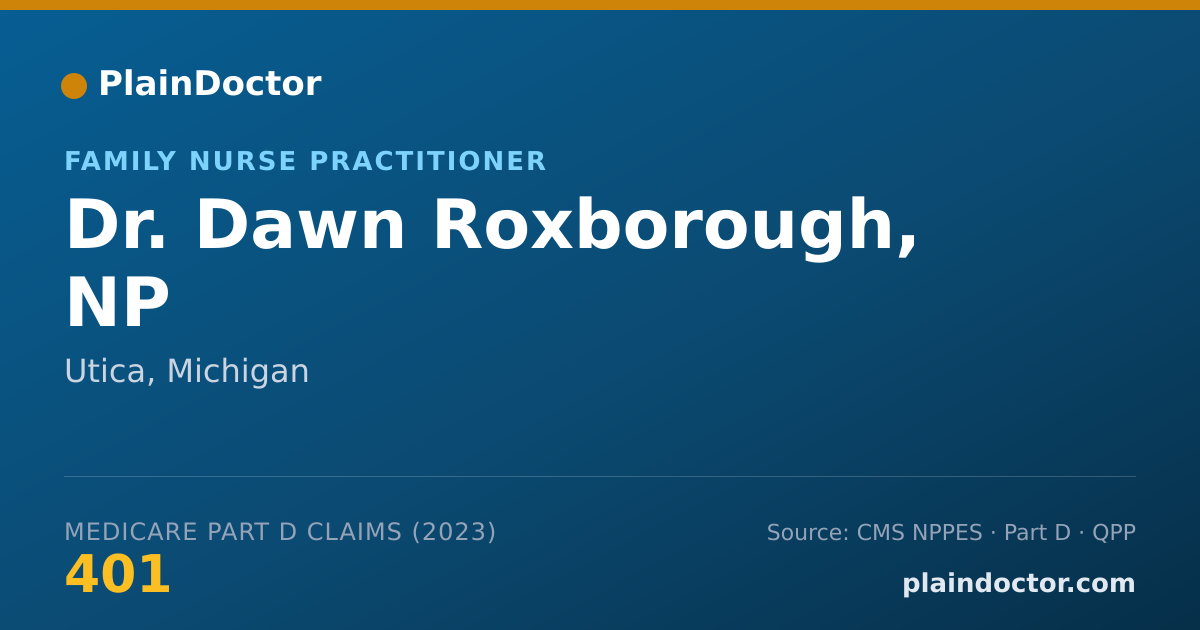 Shareable card for Dawn Roxborough, NP - Family Nurse Practitioner, Utica, MI