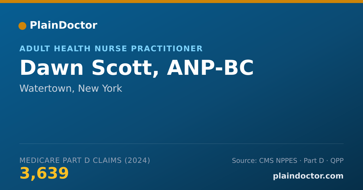 Shareable card for Dawn Scott, ANP-BC - Adult Health Nurse Practitioner, Watertown, NY
