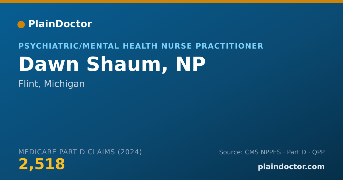 Shareable card for Dawn Shaum, NP - Psychiatric/Mental Health Nurse Practitioner, Flint, MI