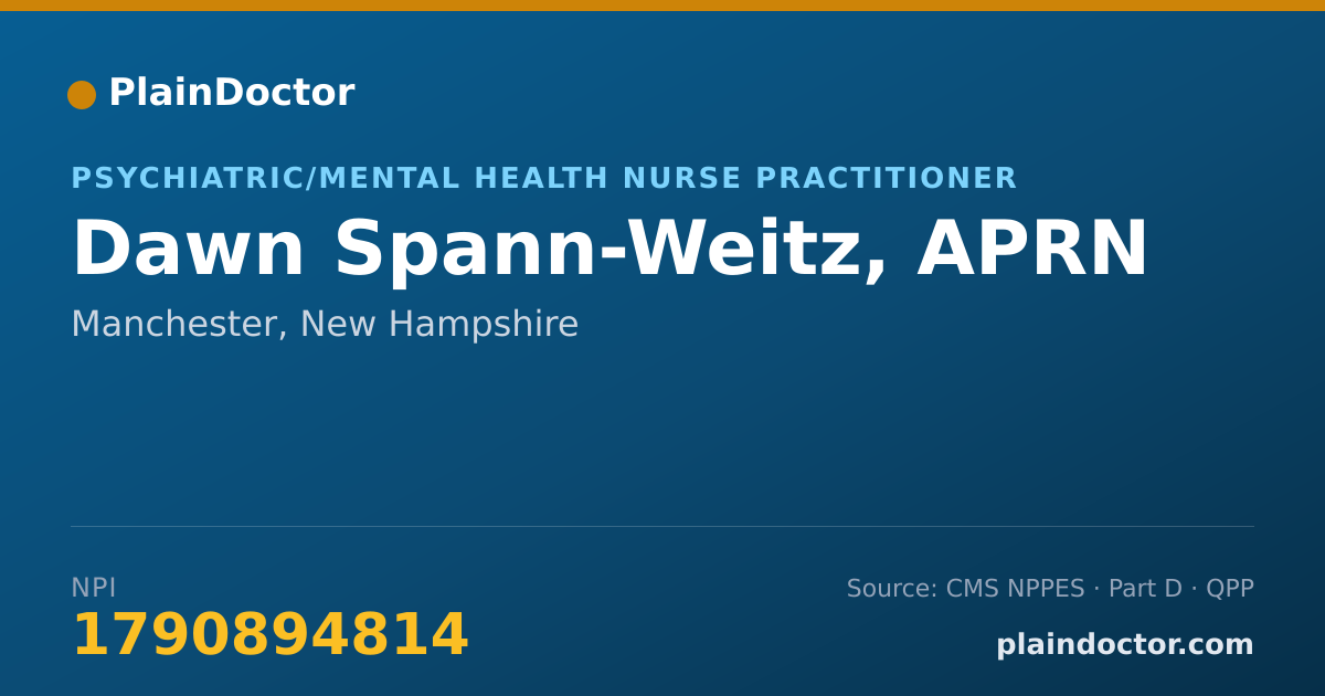 Shareable card for Dawn Spann-Weitz, APRN - Psychiatric/Mental Health Nurse Practitioner, Manchester, NH