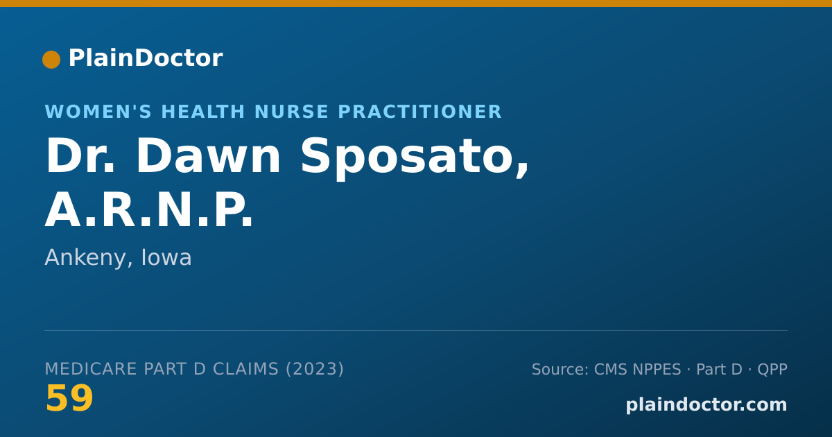 Shareable card for Dawn Sposato, A.R.N.P. - Women's Health Nurse Practitioner, Ankeny, IA