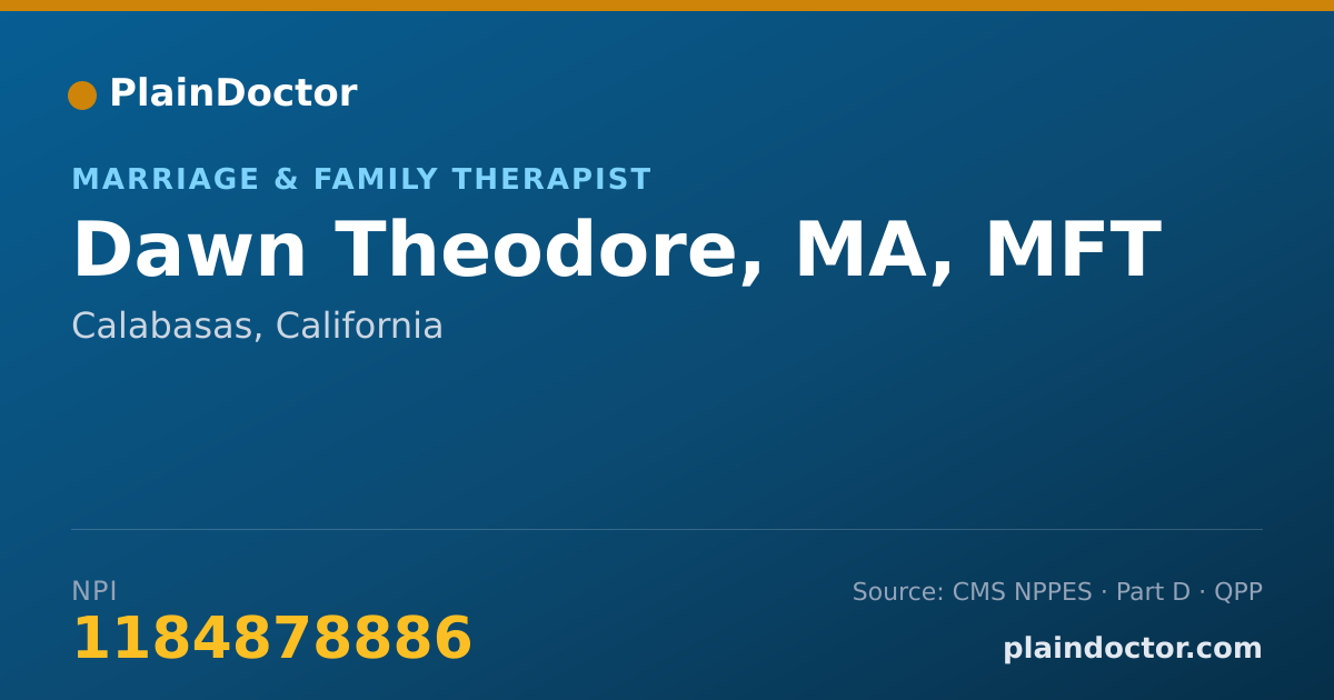 Shareable card for Dawn Theodore, MA, MFT - Marriage & Family Therapist, Calabasas, CA