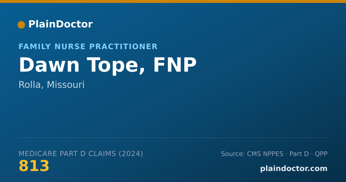 Shareable card for Dawn Tope, FNP - Family Nurse Practitioner, Rolla, MO
