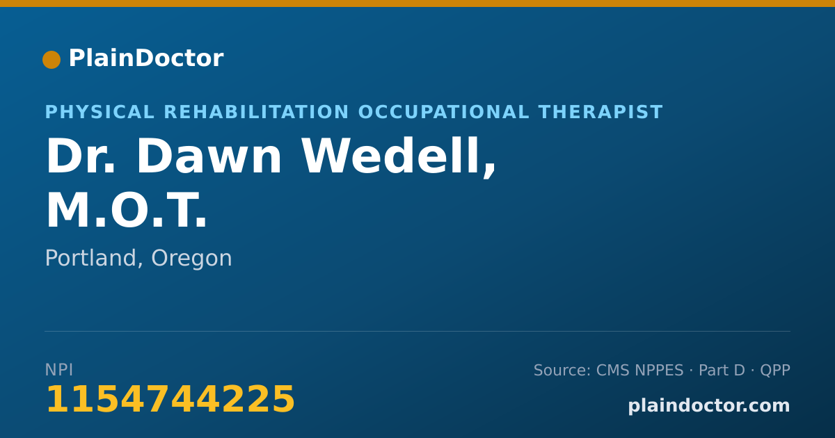 Shareable card for Dawn Wedell, M.O.T. - Physical Rehabilitation Occupational Therapist, Portland, OR