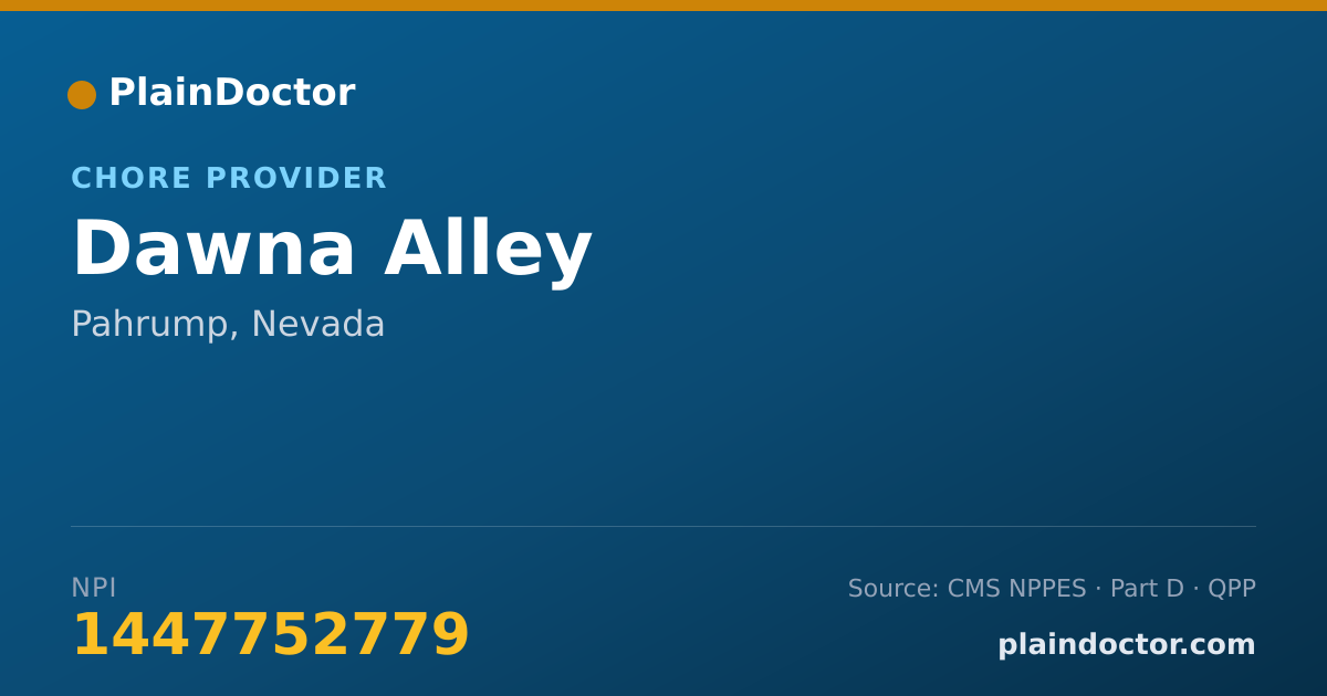 Shareable card for Dawna Alley - Chore Provider, Pahrump, NV