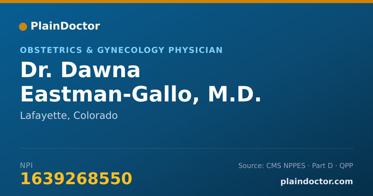 Shareable card for Dawna Eastman-Gallo, M.D. - Obstetrics & Gynecology Physician, Lafayette, CO