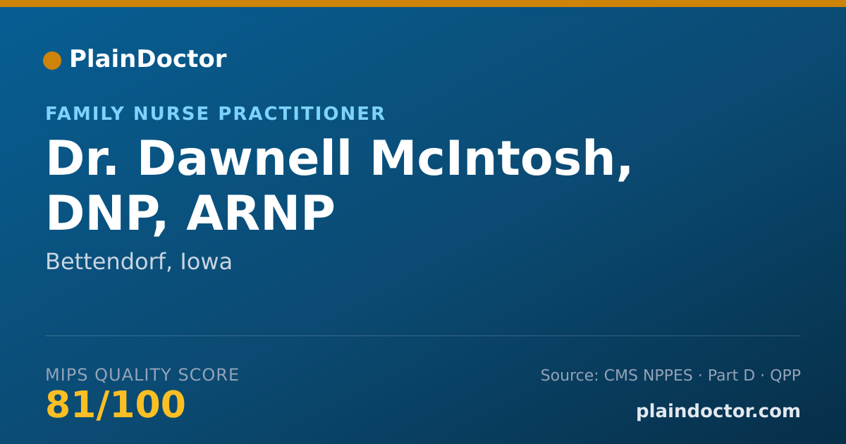Shareable card for Dawnell McIntosh, DNP, ARNP - Family Nurse Practitioner, Bettendorf, IA