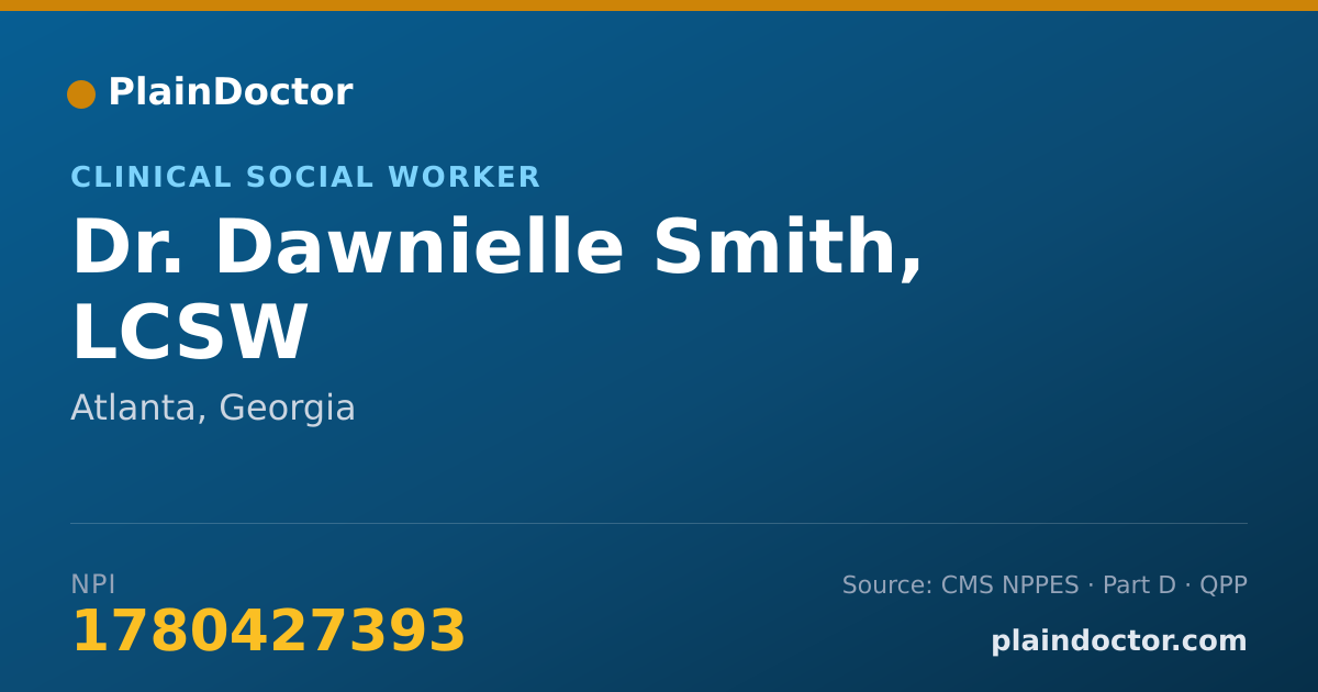 Shareable card for Dawnielle Smith, LCSW - Clinical Social Worker, Atlanta, GA