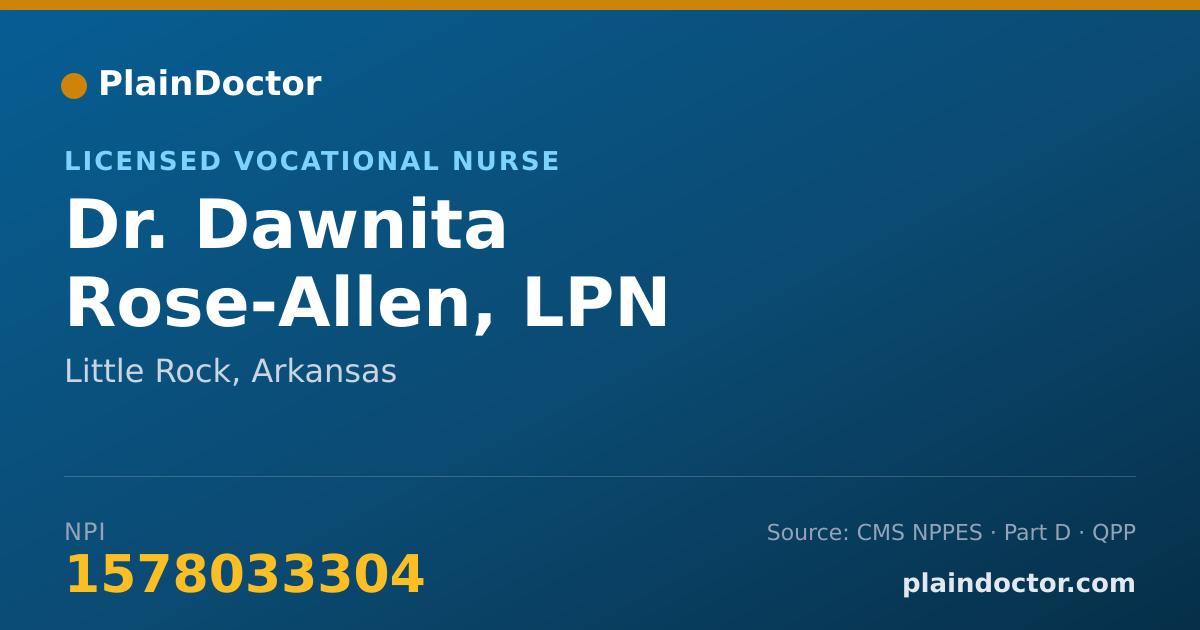 Shareable card for Dawnita Rose-Allen, LPN - Licensed Vocational Nurse, Little Rock, AR