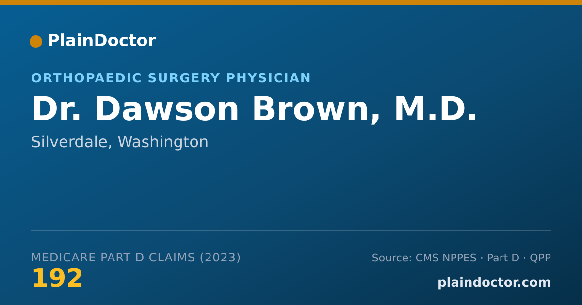 Shareable card for Dawson Brown, M.D. - Orthopaedic Surgery Physician, Silverdale, WA