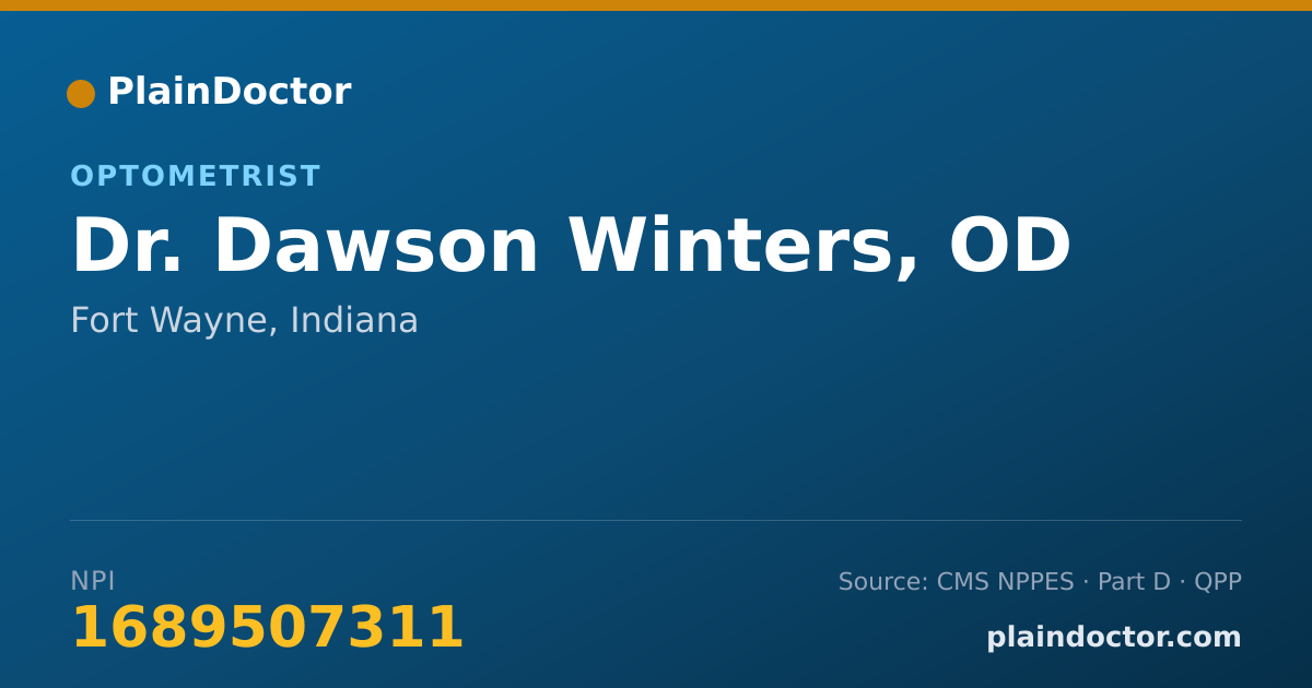 Shareable card for Dawson Winters, OD - Optometrist, Fort Wayne, IN