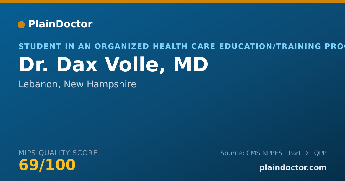 Shareable card for Dax Volle, MD - Student in an Organized Health Care Education/Training Program, Lebanon, NH