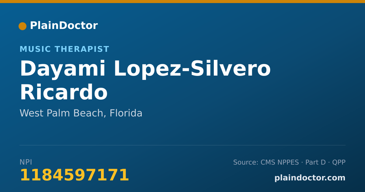 Shareable card for Dayami Lopez-Silvero Ricardo - Music Therapist, West Palm Beach, FL