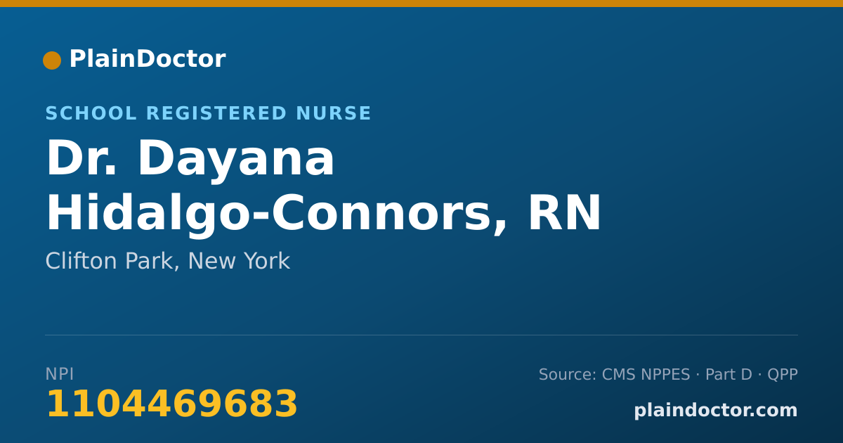 Shareable card for Dayana Hidalgo-Connors, RN - School Registered Nurse, Clifton Park, NY