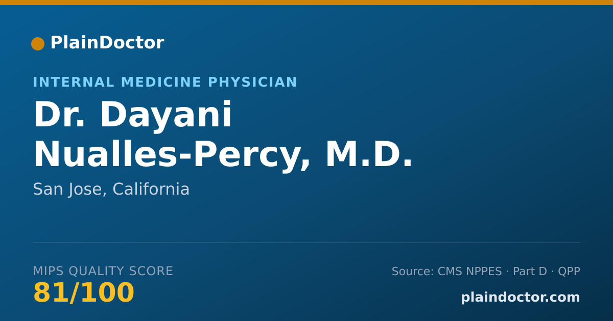 Shareable card for Dayani Nualles-Percy, M.D. - Internal Medicine Physician, San Jose, CA