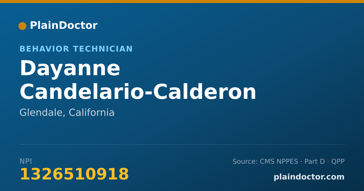 Shareable card for Dayanne Candelario-Calderon - Behavior Technician, Glendale, CA
