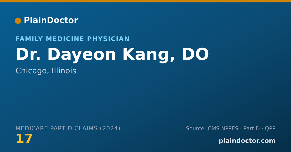 Shareable card for Dayeon Kang, DO - Family Medicine Physician, Chicago, IL
