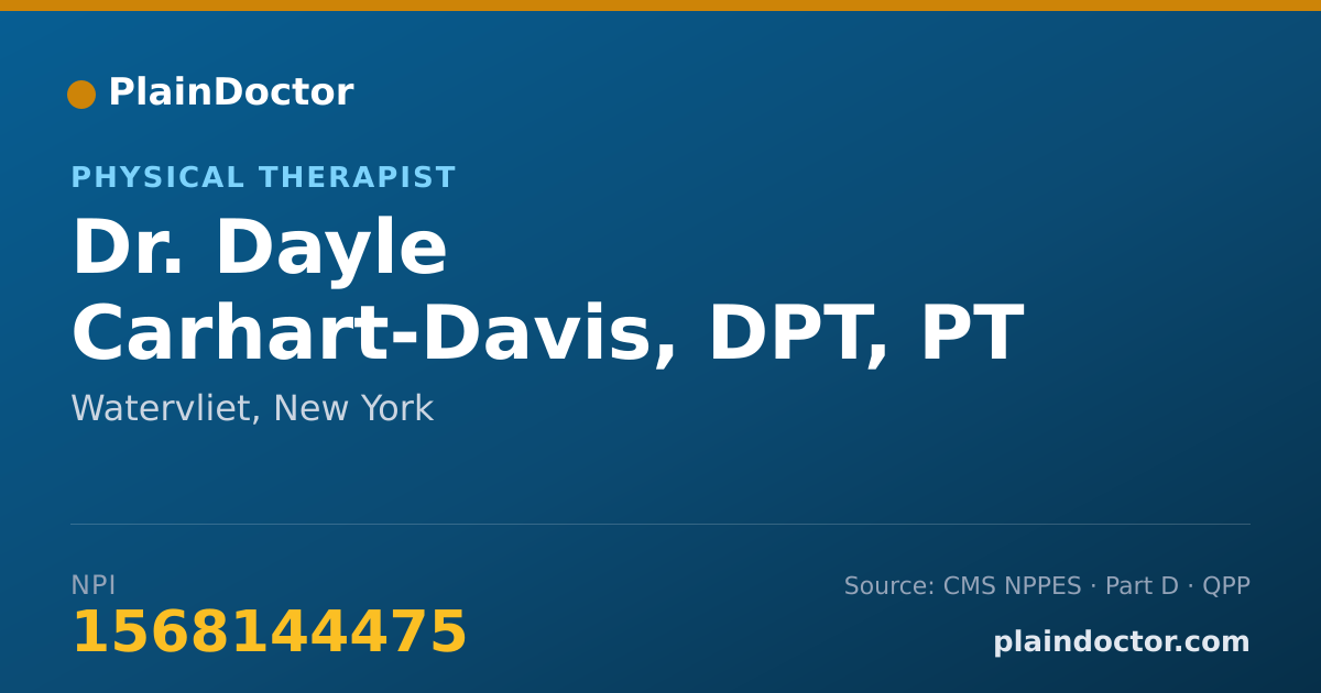 Shareable card for Dayle Carhart-Davis, DPT, PT - Physical Therapist, Watervliet, NY