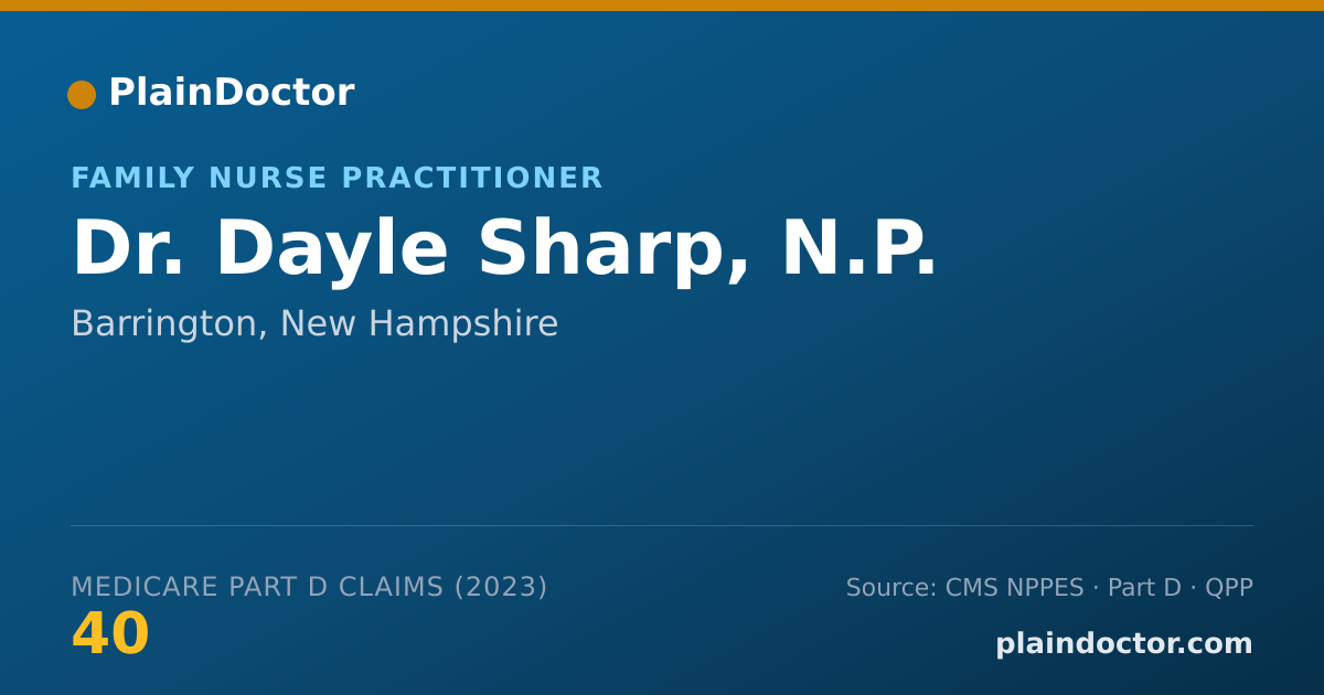 Shareable card for Dayle Sharp, N.P. - Family Nurse Practitioner, Barrington, NH