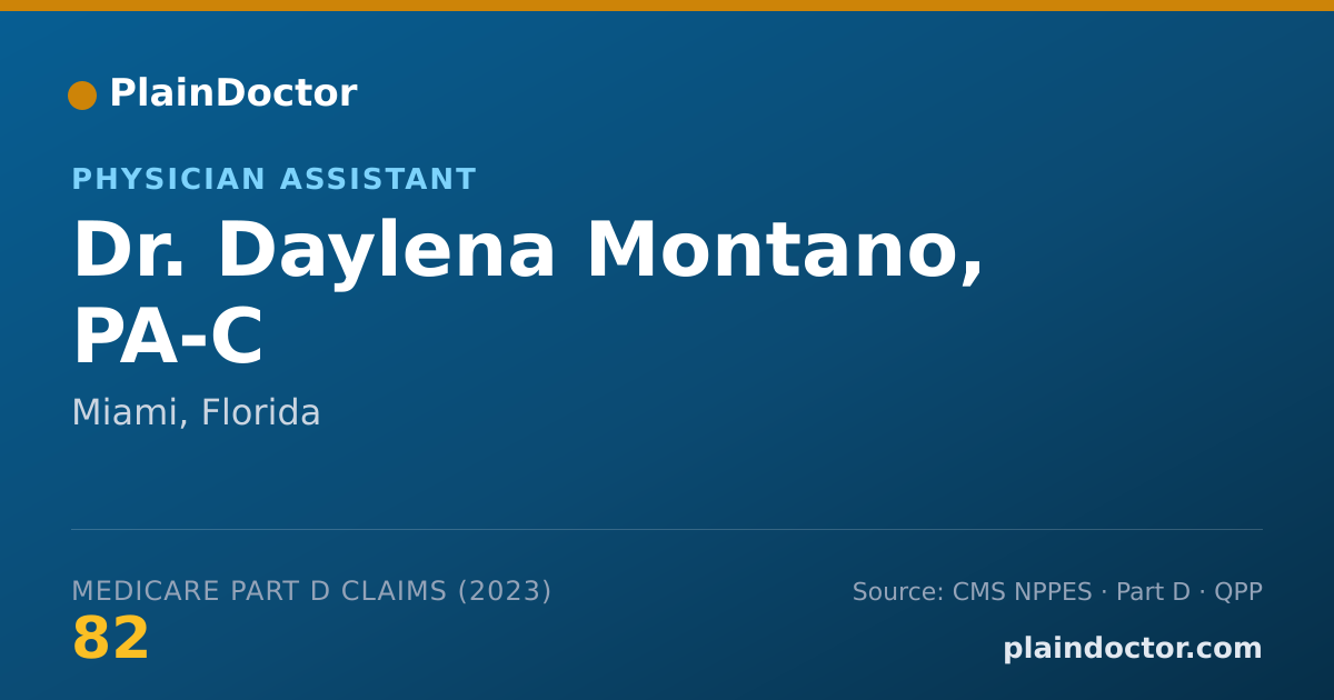 Shareable card for Daylena Montano, PA-C - Physician Assistant, Miami, FL