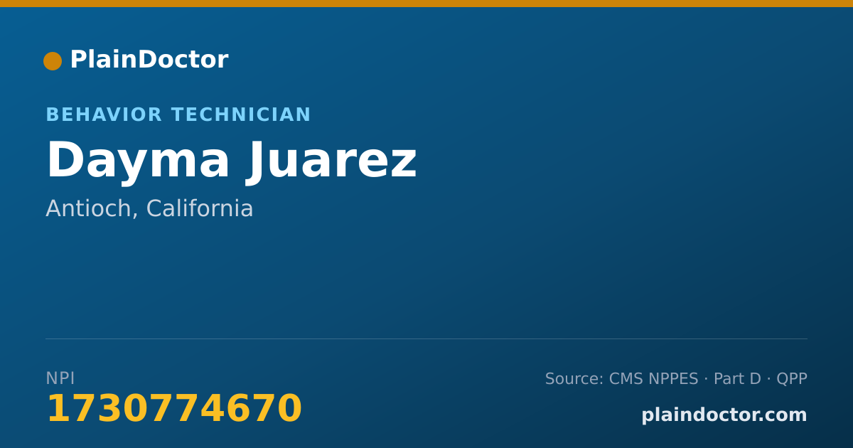 Shareable card for Dayma Juarez - Behavior Technician, Antioch, CA