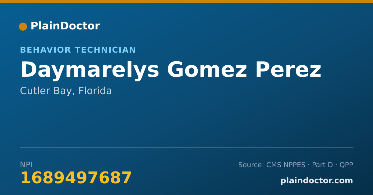 Shareable card for Daymarelys Gomez Perez - Behavior Technician, Cutler Bay, FL