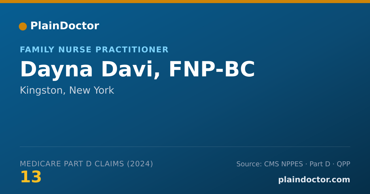 Shareable card for Dayna Davi, FNP-BC - Family Nurse Practitioner, Kingston, NY
