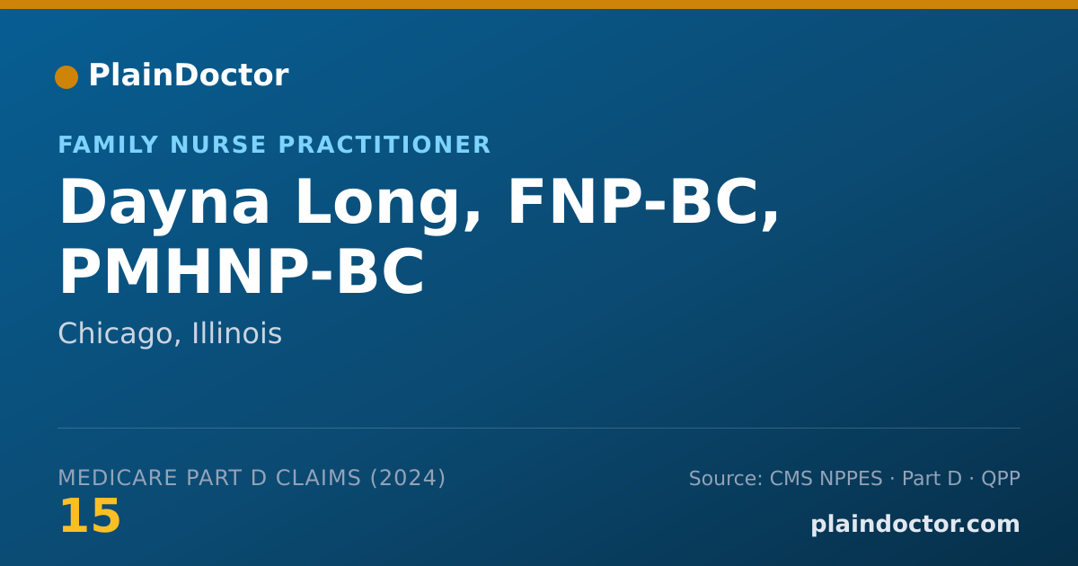 Shareable card for Dayna Long, FNP-BC, PMHNP-BC - Family Nurse Practitioner, Chicago, IL