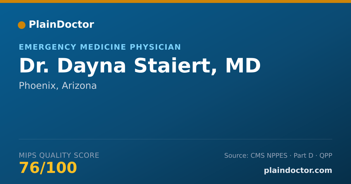 Shareable card for Dayna Staiert, MD - Emergency Medicine Physician, Phoenix, AZ