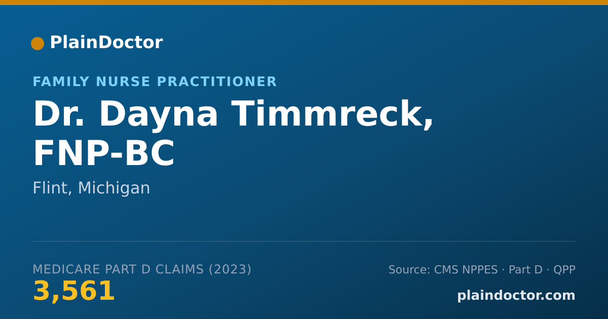 Shareable card for Dayna Timmreck, FNP-BC - Family Nurse Practitioner, Flint, MI