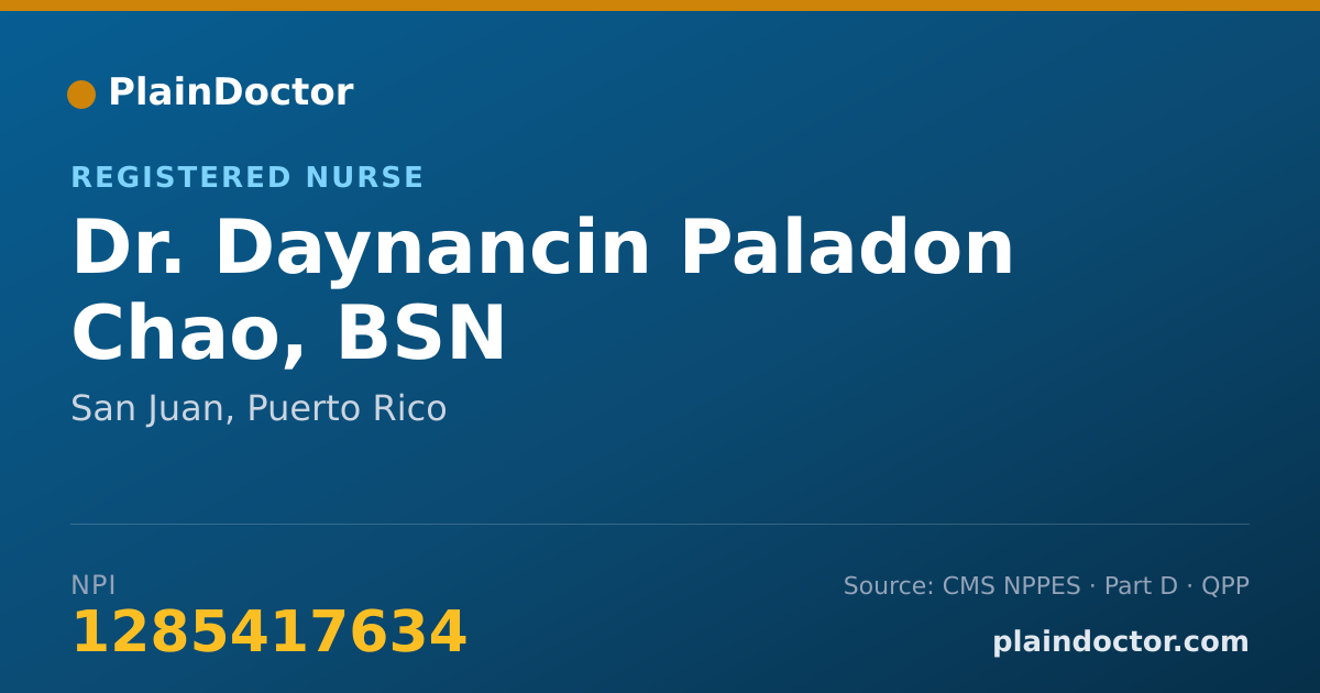 Shareable card for Daynancin Paladon Chao, BSN - Registered Nurse, San Juan, PR