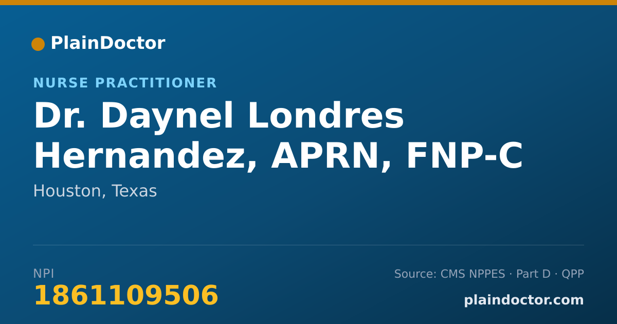 Shareable card for Daynel Londres Hernandez, APRN, FNP-C - Nurse Practitioner, Houston, TX