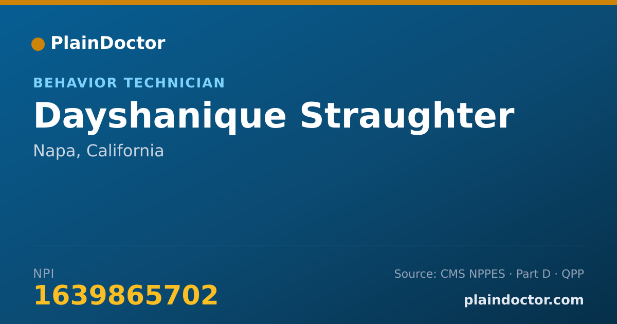 Shareable card for Dayshanique Straughter - Behavior Technician, Napa, CA