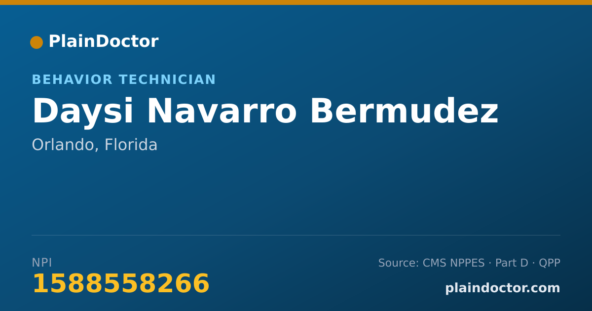 Shareable card for Daysi Navarro Bermudez - Behavior Technician, Orlando, FL
