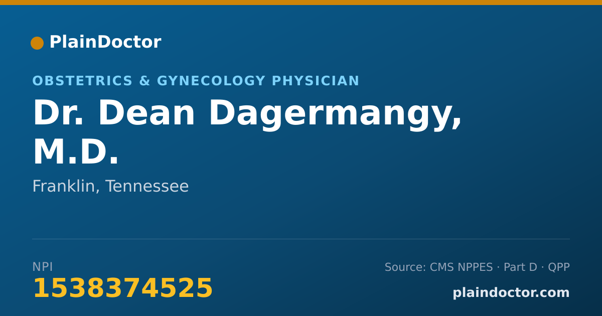Shareable card for Dean Dagermangy, M.D. - Obstetrics & Gynecology Physician, Franklin, TN