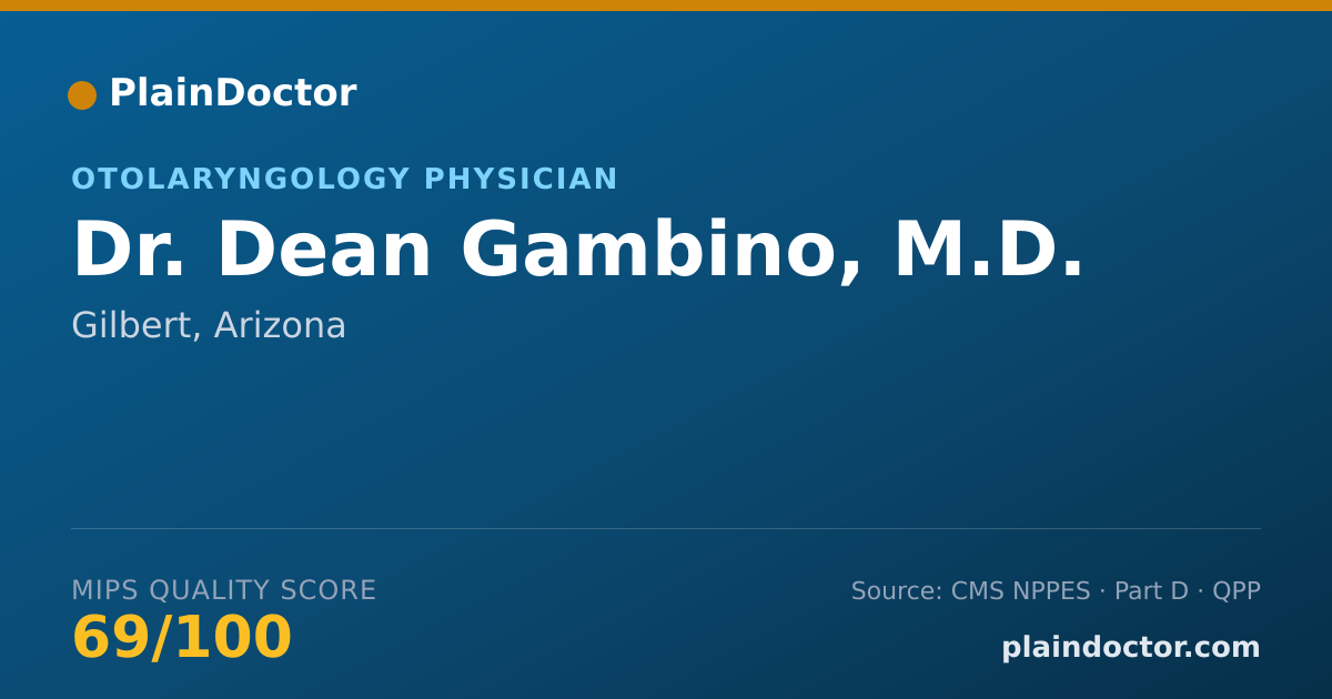 Shareable card for Dean Gambino, M.D. - Otolaryngology Physician, Gilbert, AZ