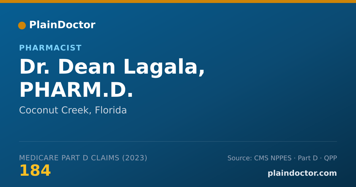 Shareable card for Dean Lagala, PHARM.D. - Pharmacist, Coconut Creek, FL