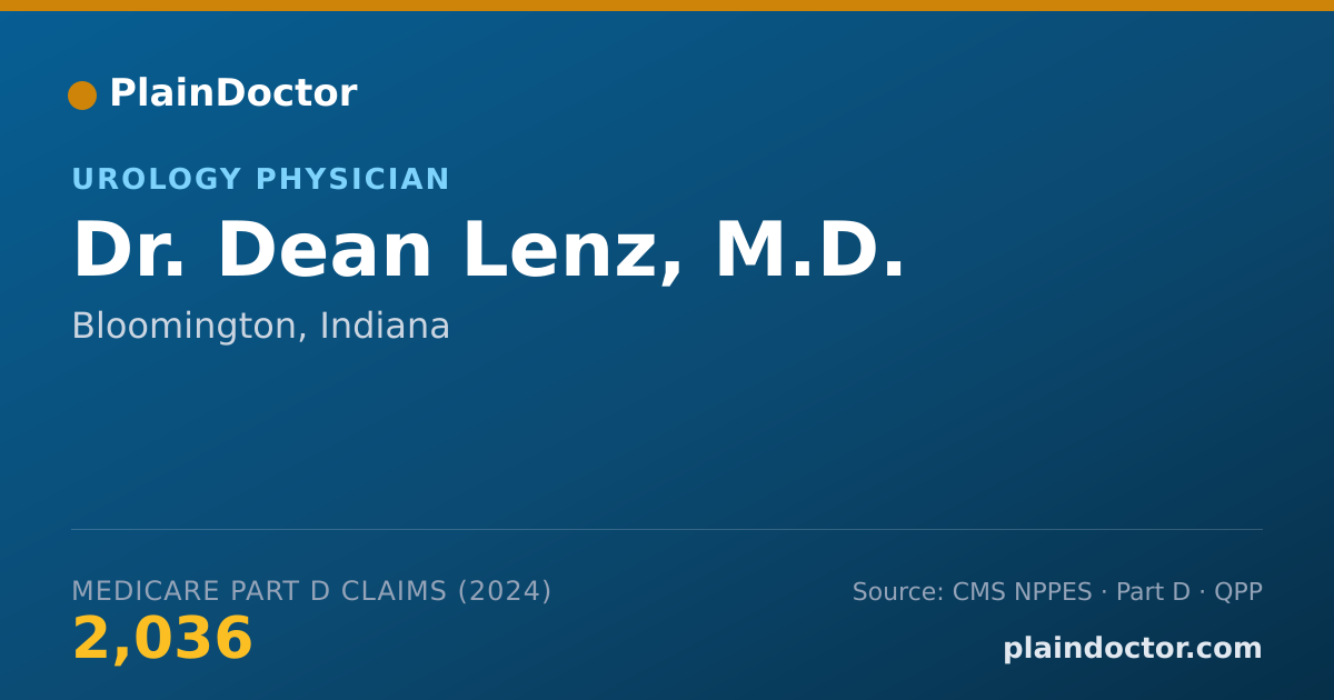 Shareable card for Dean Lenz, M.D. - Urology Physician, Bloomington, IN